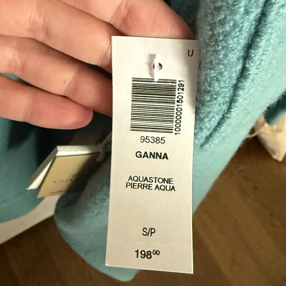 Aritzia Wilfred Ganna Turquoise Shirt Jacket Oversized size small NEW WITH TAGS - Picture 6 of 9